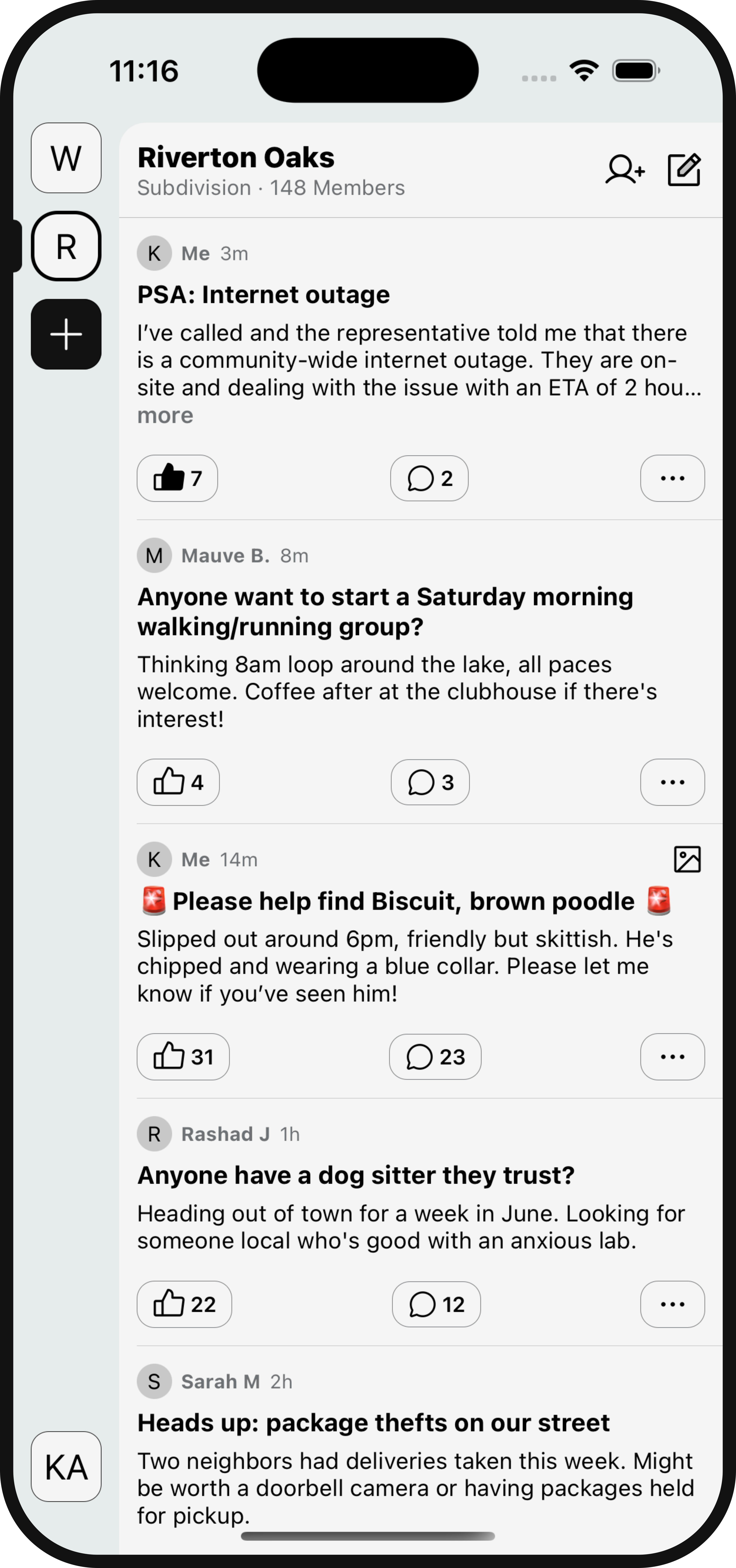 Blauc neighborhood threads screen